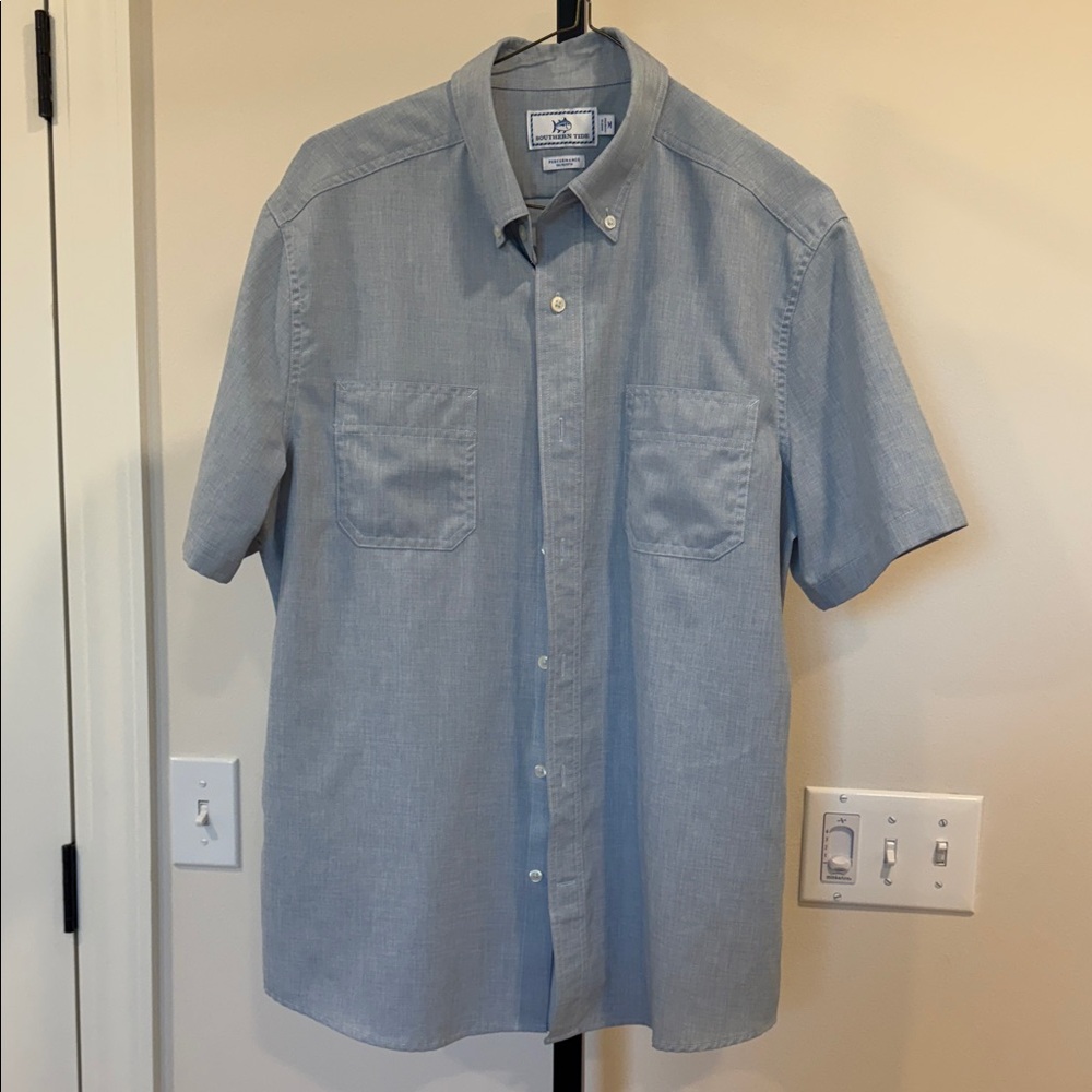 Southern Tide Light Blue Short-Sleeve Button-Down Shirt